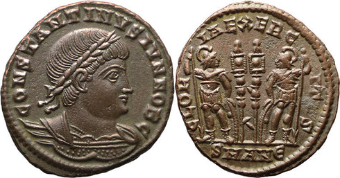 EF+ Ancient Roman coin of Constantine II as Caesar minted in Antioch